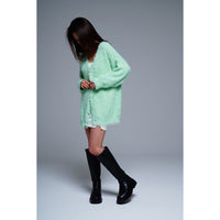 画像をギャラリービューアに読み込む, 【通常販売】Fur knit cardigan / MINT GREEN