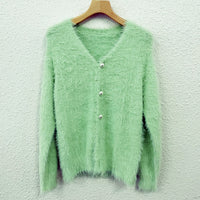 画像をギャラリービューアに読み込む, 【通常販売】Fur knit cardigan / MINT GREEN