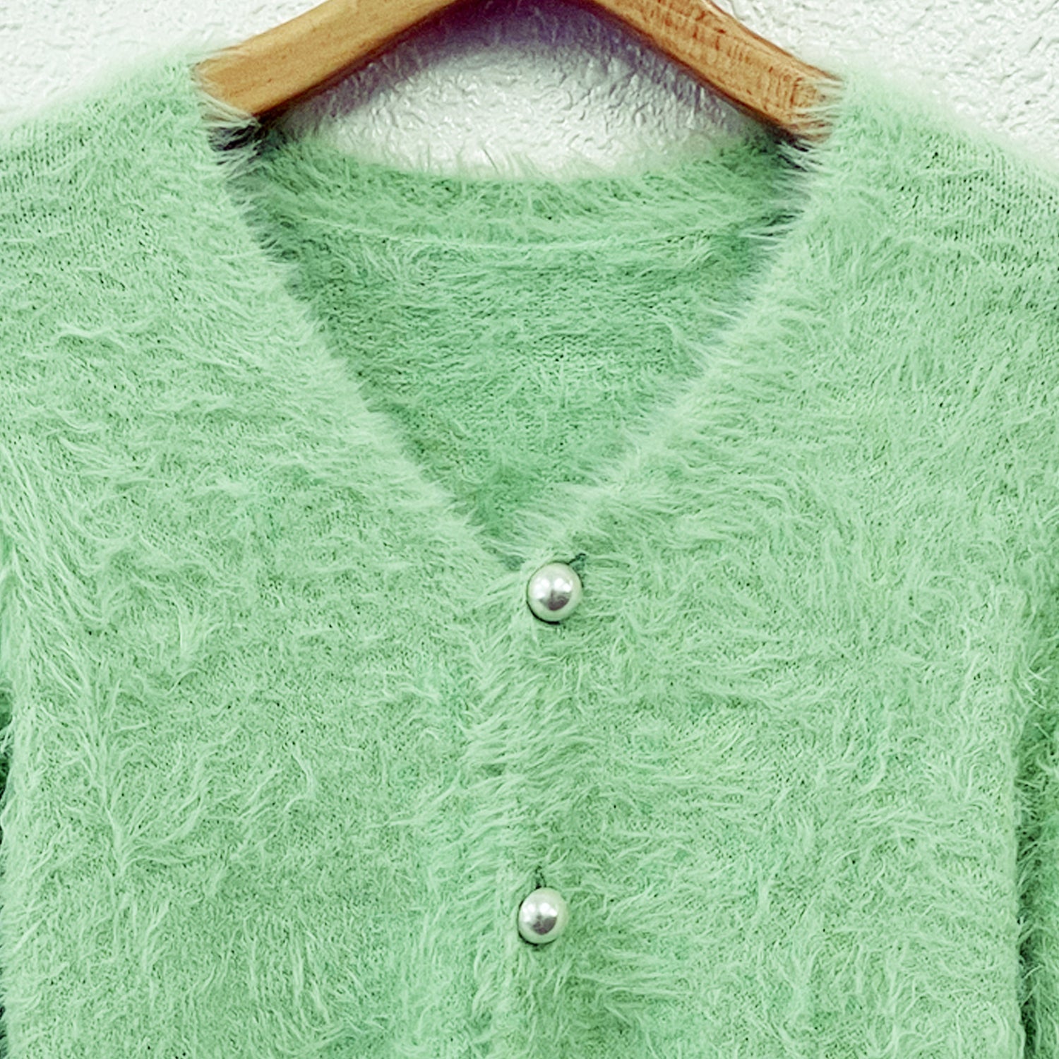 画像をギャラリービューアに読み込む, 【通常販売】Fur knit cardigan / MINT GREEN