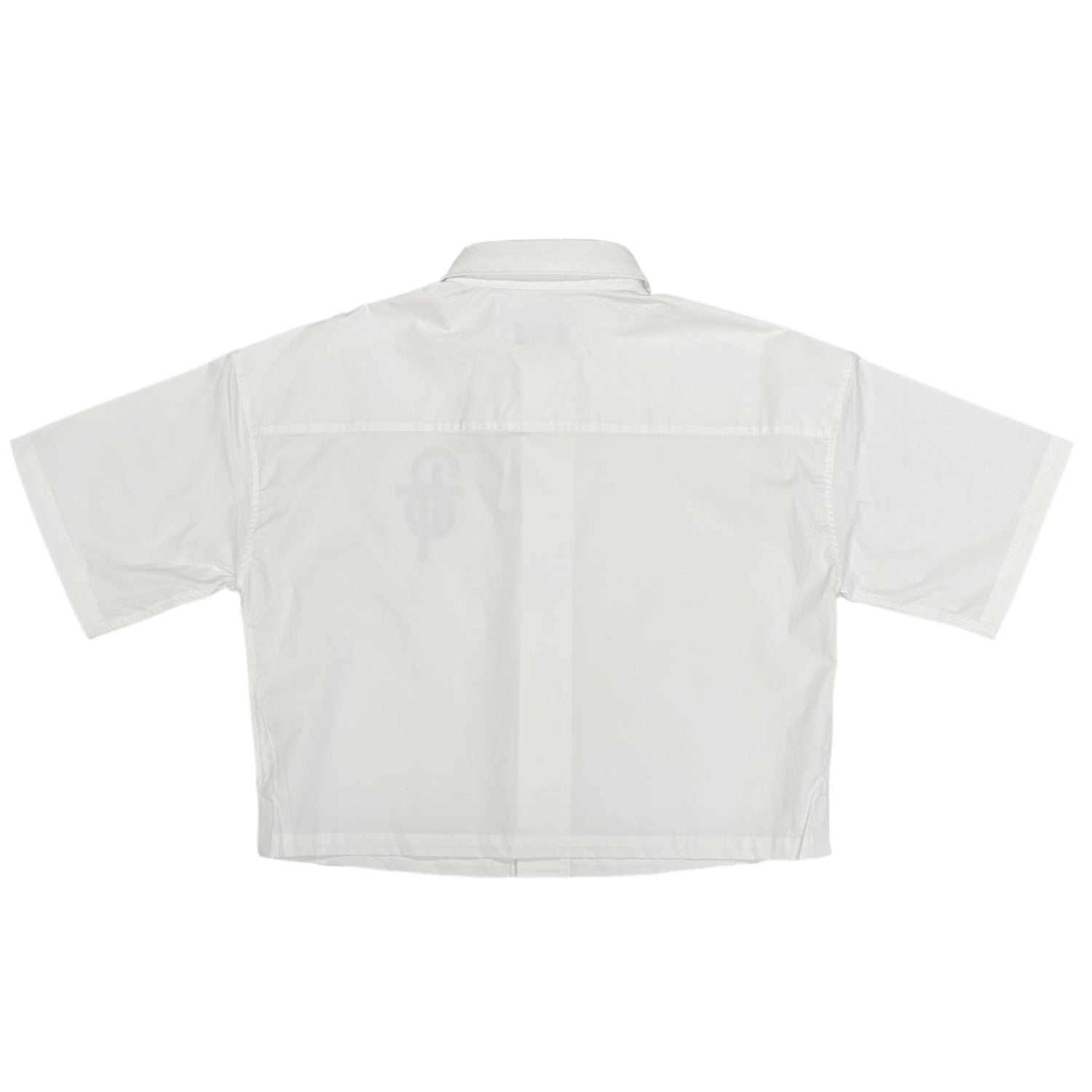 画像をギャラリービューアに読み込む, 【予約受注】SHORT SLEEVE EMBROIDERY PATCH CROPED SHIRTS / WHITE