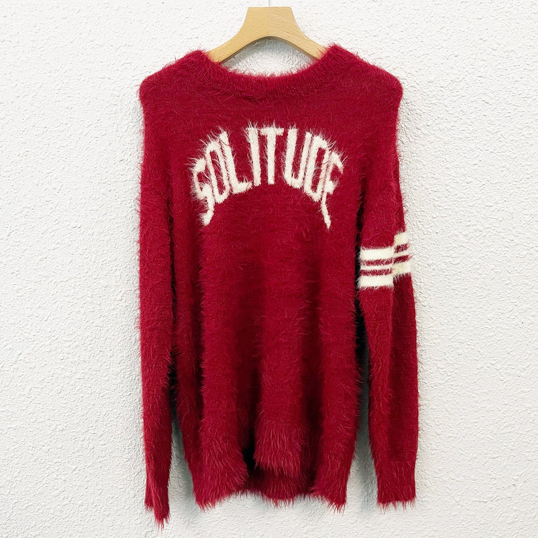 【通常販売】Fur knit pull over / RED