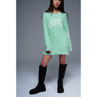 画像をギャラリービューアに読み込む, Fur knit pull over / MINT GREEN
