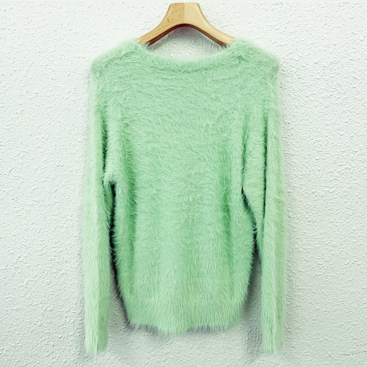 画像をギャラリービューアに読み込む, Fur knit cardigan / MINT GREEN