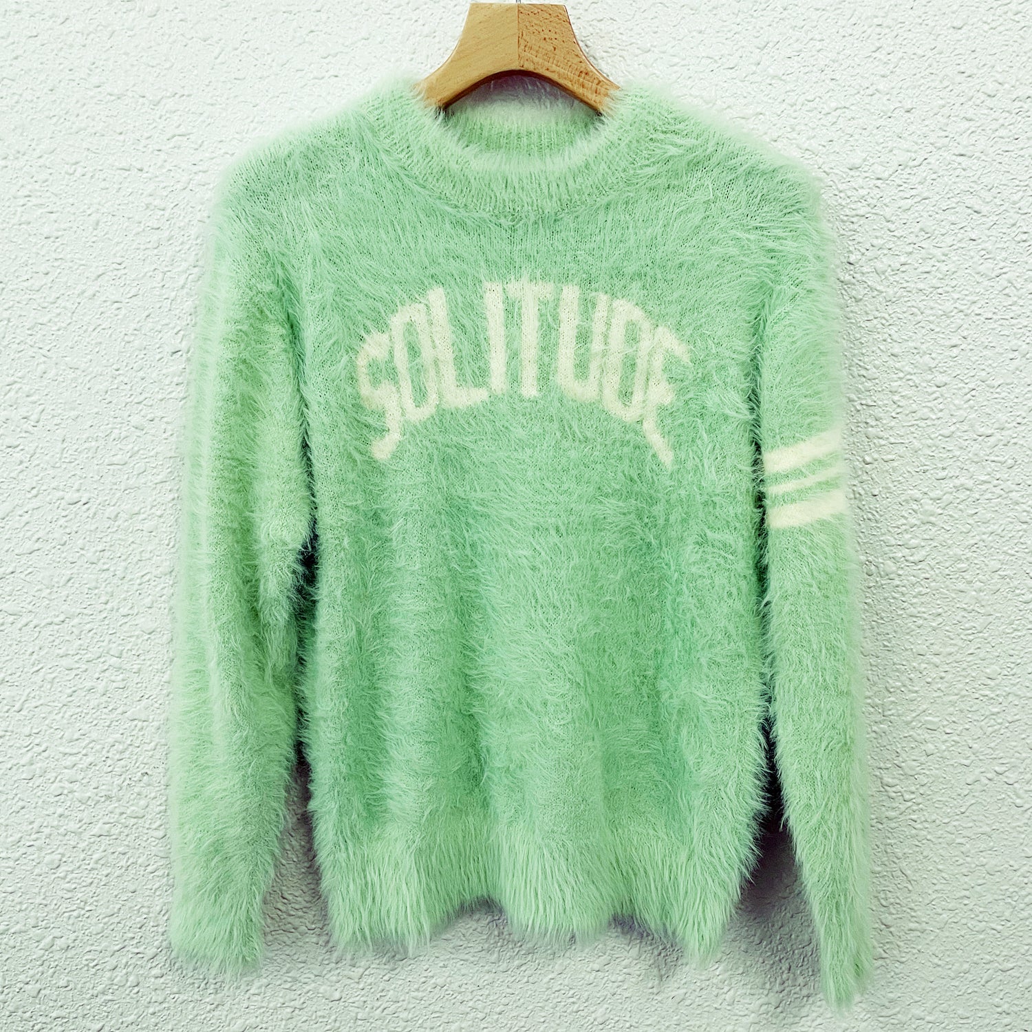 画像をギャラリービューアに読み込む, Fur knit pull over / MINT GREEN