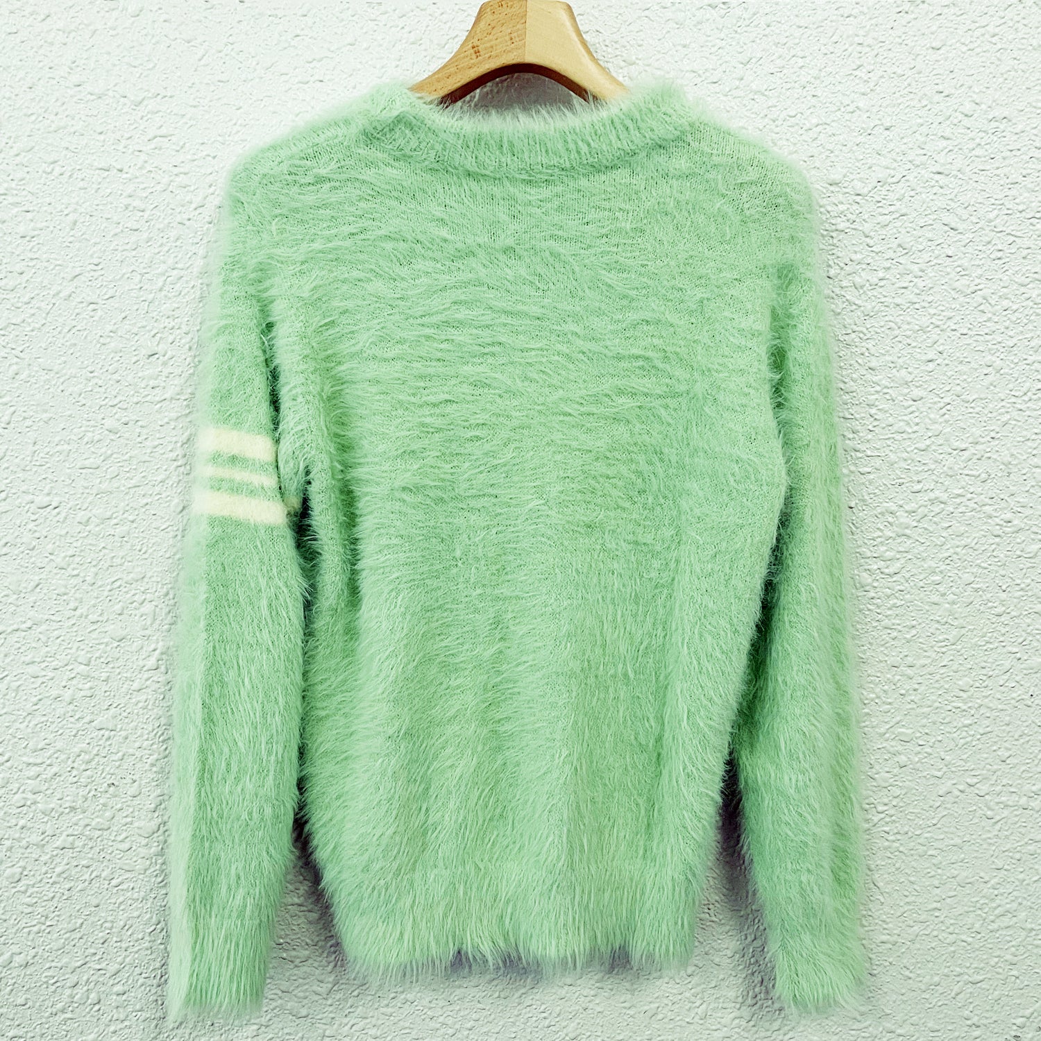 画像をギャラリービューアに読み込む, Fur knit pull over / MINT GREEN